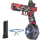 Electric Gel Ball Blaster with Drum - Manual and Automatic Splatter Gel Ball Blaster Pistol, Gel Splat Toy with Goggles