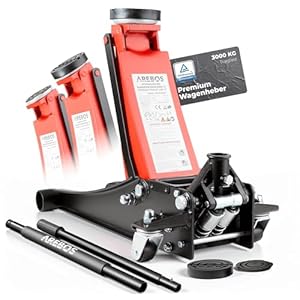 Arebos 3T Hydraulischer Rangierwagenheber flach | Unterfahrhöhe 75-505 mm | Doppelkolben | 2 Auflagen | Wagenheber Jack | Heber Ständer KFZ Auto PKW