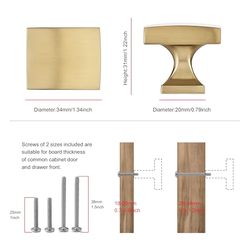 TUNNY 10 Pack Cabinet Knobs-Champagne Bronze Single Hole Drawer Handles Kitchen Cabinet Handles Drawer Pulls Kitchen Cabinet Hardware Bedroom Cabinet Pulls by TUNNY - Image 2