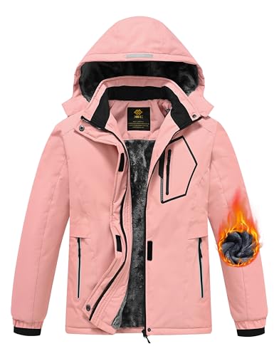 MoFiz Girls Ski Jacket Waterproof Fleece Lined Snowboard Jacket W...