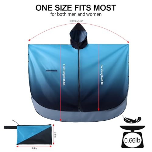 Image of salamra Rain Poncho Jacket - Hooded Waterproof Raincoat with Pocket for Women Men Adults