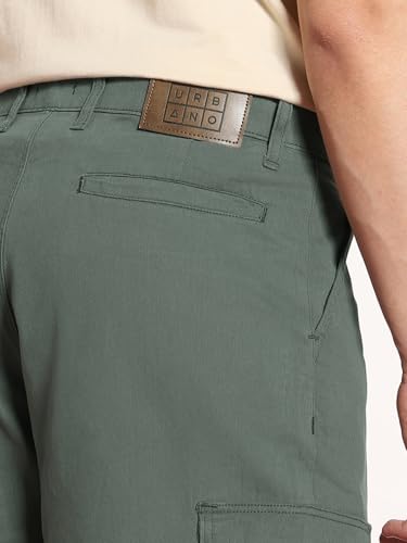 Image of Urbano Fashion Men's Loose Baggy Fit Solid Cargo Chino Trouser Pant with 6 Pockets Non-Stretchable