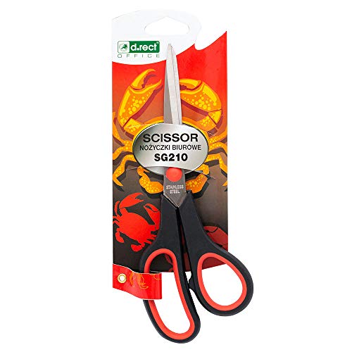 D.RECT SG-210 Scissors 21cm – Stainless Steel Office Scissors with Soft Rubber Grip – Precision Cutting for Paper, Card & Tape – for School, Home, Office Use - Image 4