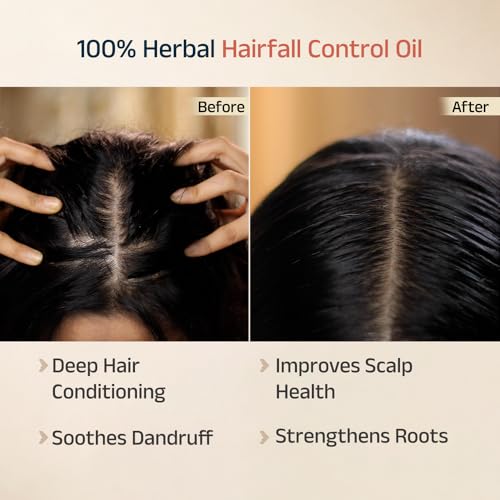 Image of Vedix Keshamrut Herbs Infused Ayurvedic Hair Oil With Bhringraj, Amla & Rosemary I Control Hair Fall & Boost Hair Growth I 16+ Whole Herbs, Leaves & Flowers I For Men & Women I No Mineral Oils & Chemicals (200ml) (Pack of 5)