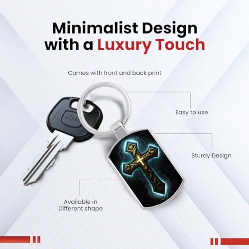 Image of Stylish Metal Keychains with Permanent Glossy Print - Inspirational Quotes & Spiritual Designs - Perfect Key chains for loved ones, Personal Use, Gifts & Return Gifts