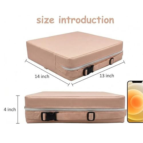 Image of Toddler Booster Seat for Kitchen Chair & Dining Table - Beige | Firm Support Kids Booster Seat for Dinin with Extra-Long Adjustable Straps, Portable Washable Non-Slip , Won't Flatten Easily