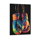 FUCIIhUUN Póster artístico de guantes de boxeo, pintura decorativa, lienzo, pósteres de pared e impresión artística moderna para dormitorio familiar, pósteres de 30 x 45 cm