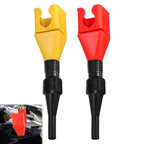Zssxysm 2 Stück Trichter mit Schlauch Benzin, Öltrichter flexibles Kunststoff Trichter Set, Universal Öleinfülltrichter Auto, Draining Tool Snap Funnel für Abtropfwerkzeuge, Autoöl