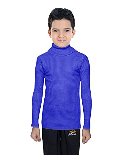 Image of indi weaves Boys Wollen Warm High Neck Full Sleeves T-Shirt /Inner /Skivvy for Winter (Pack of 2) Blue /Gray 6-7 Years 10110-0513-IW-P2-26
