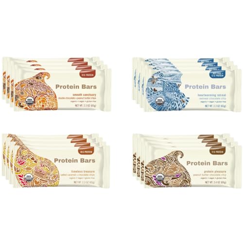 Assorted Protein Bars Variety Pack, Organic Vegan Bars – 2.3 Ounce Bars (16 Pack)
