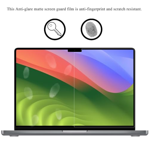 Image of Saco Anti Glare Screen Protector Compatible with MacBook Pro 16 Inch (2021-2024, M4, M3, M2, M1 - A3403, A3186, A2991, A2780, A2485) | Matte Finish MacBook Pro 16 Screen Protector