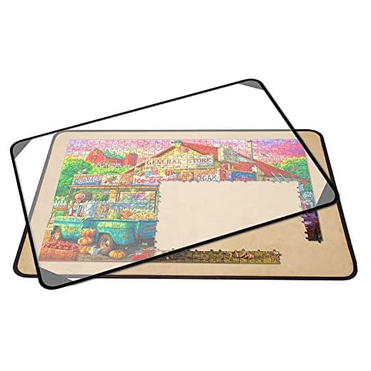 1000 Piece Jigsaw Puzzle Board with Cover - 23" x 32", Non-Slip Flannelette Surface, Easy to Move - Portable Puzzle Board for Adults