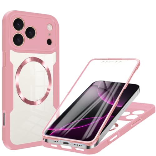 Coque silicone iPhone 11 Pro rose magnétique et intégrale transparente