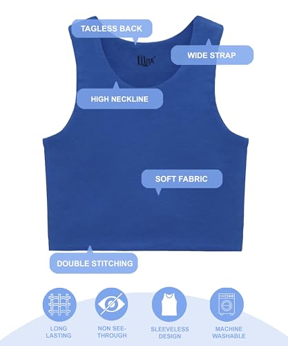 Image of Lilax Girls' Double Lined Sleeveless Basic Crop Tank Top