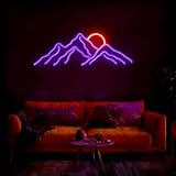 HFHungkeong LED Mountains Sonnenaufgang Sonnenuntergang Wave Neon Signs Dimmbare Neon Schild 5V USB Stromversorgung Wanddekoration Lampe für Zuhause,Studentenwohnheim,Salon,Bar,Party Geschenk