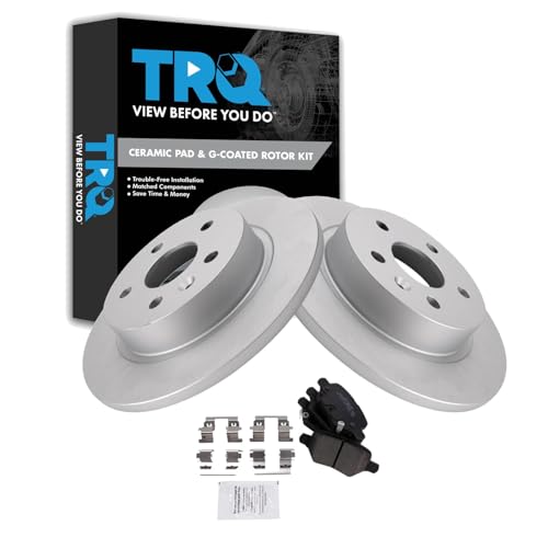 Image of TRQ Rear Brake Pad and Rotor Set Ceramic Coated Rotors Compatible with 2018-2021 Buick Encore 2018-2021 Chevrolet Trax