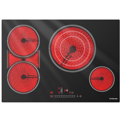 GASLAND Electric Cooktop 30 Inch, 4 Burners Radiant Glass Stove Top, ETL & FCC Certificated, Drop-in Ceramic Cooktop, Slide Touch Control, Child Safety Lock, Hot Surface Indicator, 240V