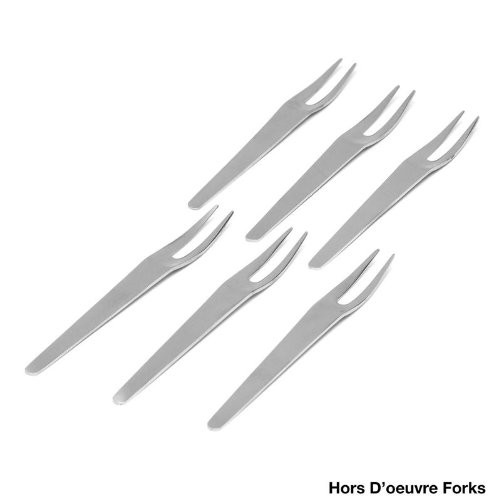 OUTSET INC Hors Doeuvre Forks Stainless-Steel Set Of 6 4.75in, 1 EA