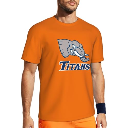 Cal State Fullerton Titans Men's Short-Sleeved Mesh T-Shirt Short Sleeve Sports T-Shirt Moisture Wicking-Xx-Large