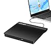 Cocopa Lecteur CD/DVD Externe pour PC, USB 3.0 Graveur Enregistreur Portable RW/ROM Mince Transmission Rapide Câble USB Intégrée Windows/Mac OS Apple/iMac/Macbook/Laptop/Desktops/PC Noi