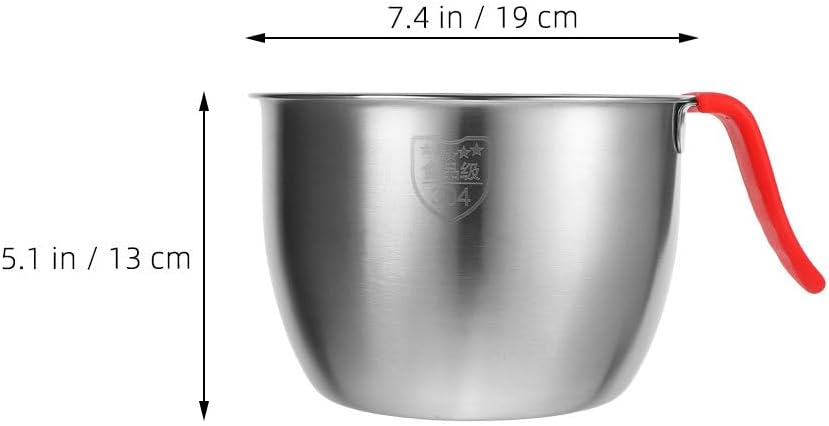 Alipis 2PCS Kitchen Mixing Bowl: Stainless Steel Whisking Bowl - Wide Mouth Washing Basin - Cooking Dish for Baking Dough Preparation Salad Tossing