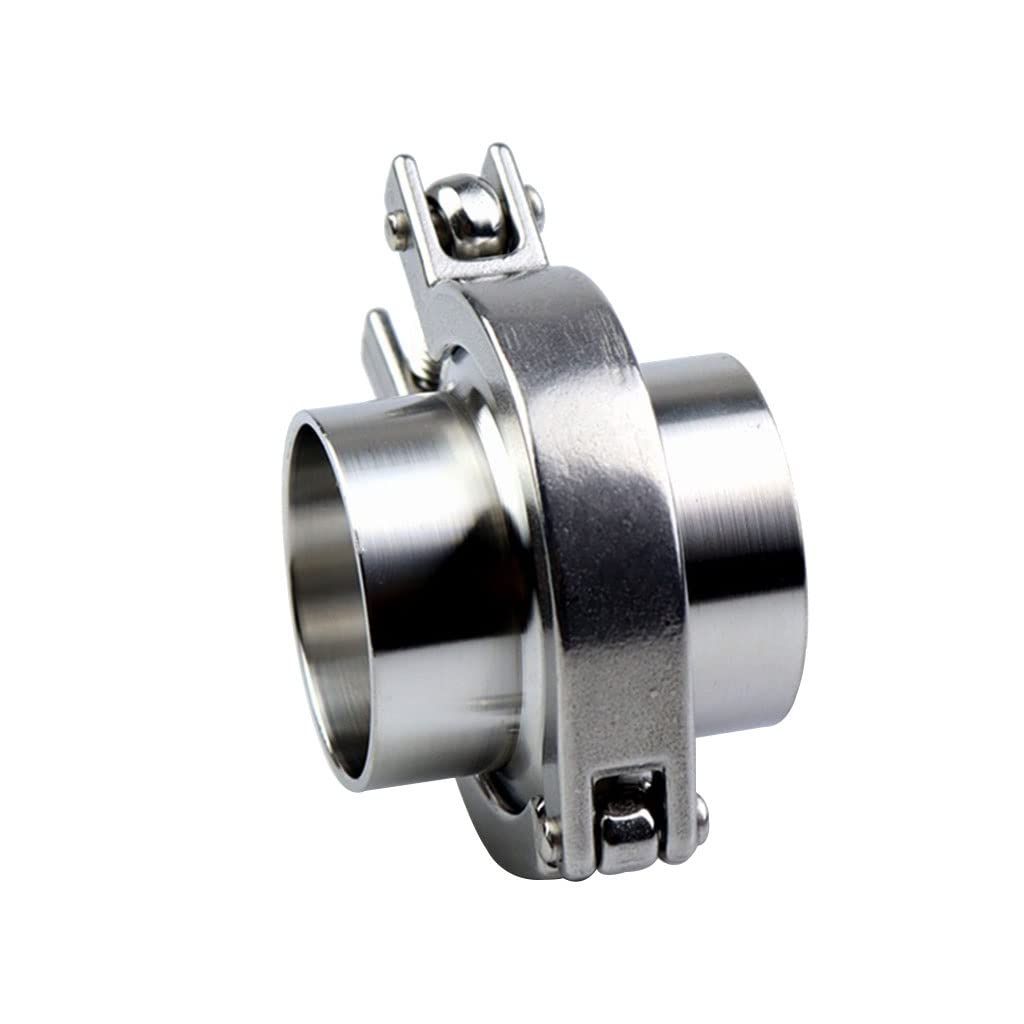 Refixamo One Color Pipe Clamps, 304 Ss Pipe Od Tri Clamp Weld Ferrule Set 1.5 2 Inch 19-51Mm With Silicon Gasket