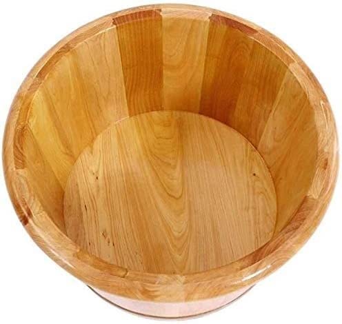 Tina para pies de madera maciza de ciprés con puntos de acupuntura - Tazón de masaje para pies con tapa y ruedas universales movibles miniatura 4