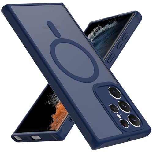 Coque Samsung S23 Ultra Magsafe mate bleue fine antichoc 6.8 pouces