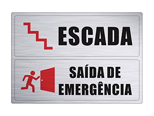 Placa Adesiva Para Escada Saida De Emergência 2 Unidades