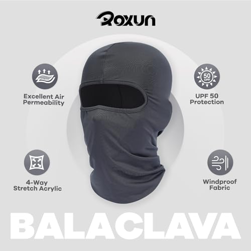Image of ROXUN Balaclava Ski Mask, 2 Pack Summer Motorcycle UV Protection Shiesty | Cooling, UPF 50+, Unisex, Windproof, Face Mask, Neck Gaiter, Versatile Use