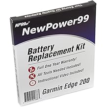 NewPower99 Battery Replacement Kit for Garmin Edge 200 with Installation Video, Tools, and Extended Life Battery
