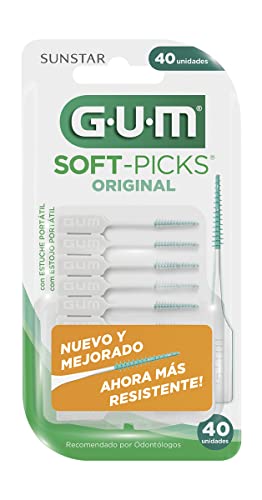 Soft Picks Gum Original, Palitos Interdentais, Com Estojo Portátil, 40 Unid., Gum