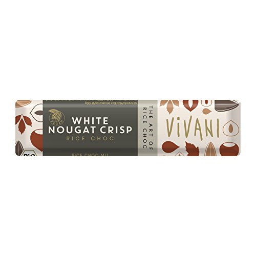Vivani - Barra de chocolate crujiente de turrón blanco - 35g (paquete de 4)