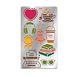 Materiale di qualità: questi stencil in metallo sono realizzati in acciaio inossidabile di alta qualità, che sono robusti e affidabili, flessibili e non facili da piegare o deformare, possono servire a lungo senza preoccuparsi che si rompa.