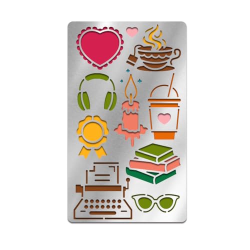 Materiale di qualità: questi stencil in metallo sono realizzati in acciaio inossidabile di alta qualità, che sono robusti e affidabili, flessibili e non facili da piegare o deformare, possono servire a lungo senza preoccuparsi che si rompa.