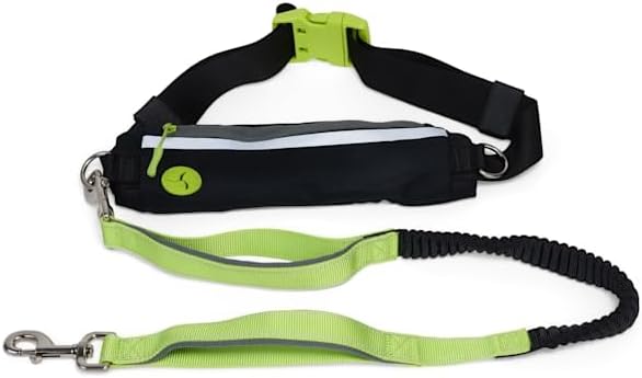 YOULY by Petco Shock-Absorbing Dog Leash & Running Belt Set 3 ft. Black