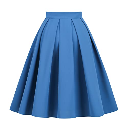 Wellwits Women's High Waist Pleated Work Formal Ceremony Vintage Skirt2