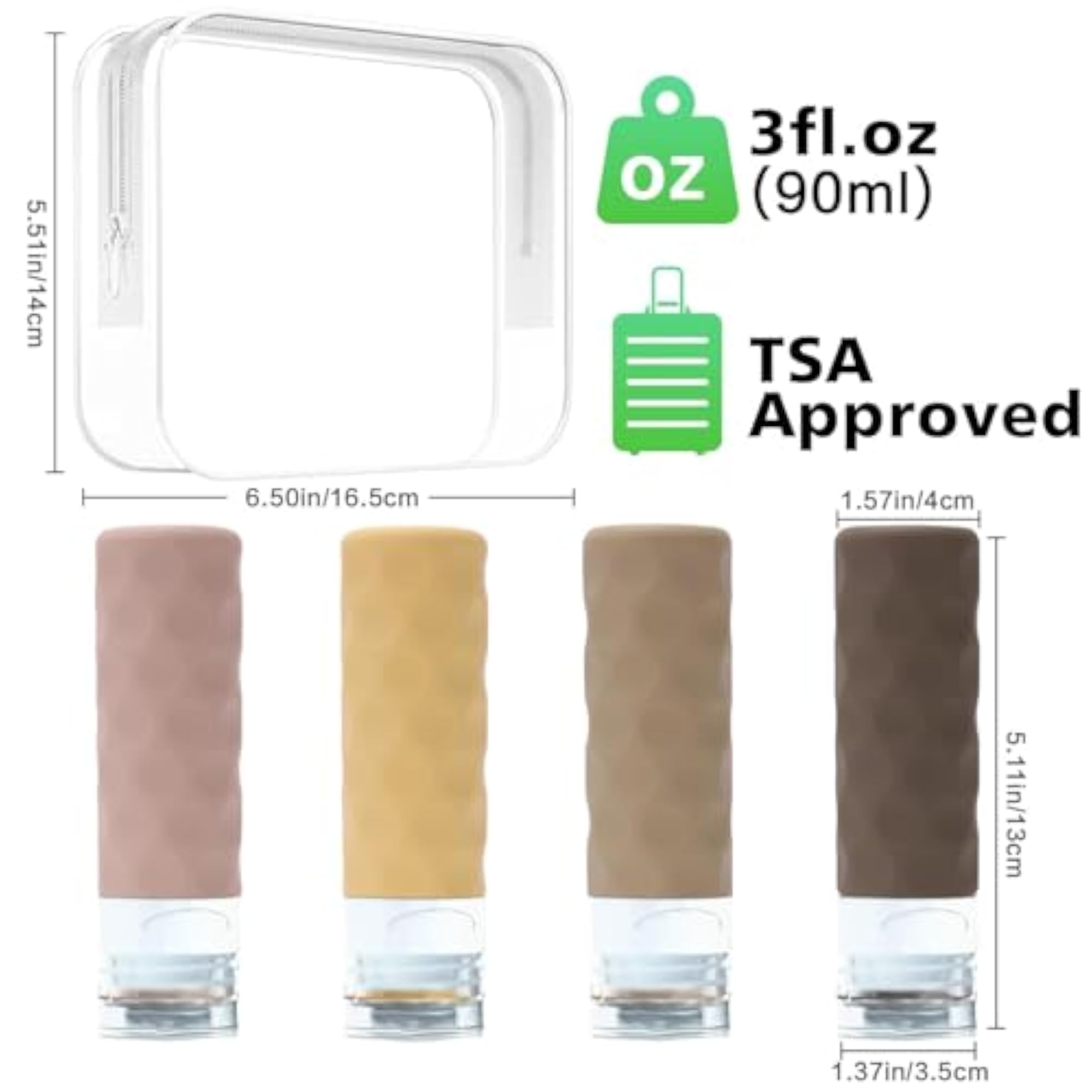 4Pcs Travel Bottle Set for Toiletries