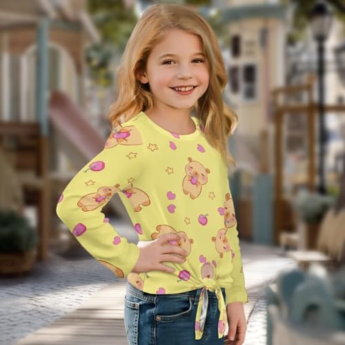 Girls Long Sleeve T-Shirt Kids Fall Tee Tops Children Crewneck Shirt Girls Long Sleeve T-Shirt School2