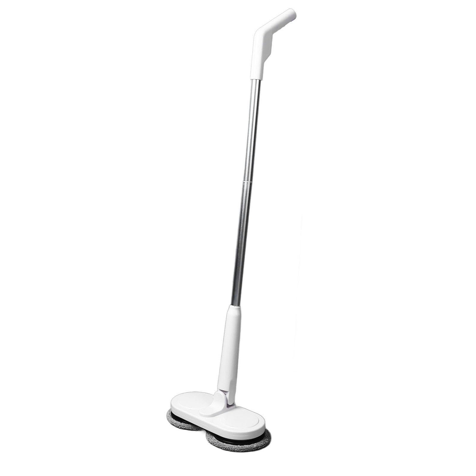 Pssopp Trapeador Eléctrico Inalámbrico, Trapeador Giratorio Autopropulsado Liviano con Cabezales Giratorios Dobles, Poste Retráctil, Limpiador de Pisos de Mano Silencioso para Azulejos Laminados de