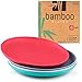 Get Fresh Bamboo Plates 4 Pack, Bamboo Dinnerware, Bamboo Fiber Dinnerware Set, BPA Free (Multiple Colors), Bamboo Fiber Plates for Healthy Dining