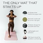 Stakt - Stakt Foldable Multi-Purpose Fitness & Yoga Mat with Patented Design, Workout Mat with Non-Slip Surface, Portable & Lightweight, For Studio & Home Use, As Seen on Shark Tank