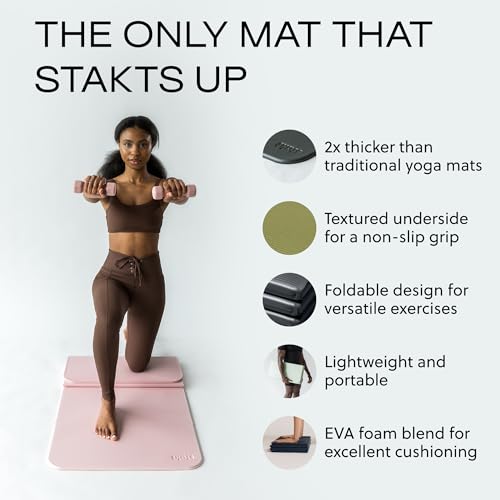 Stakt - The Original Foldable Yoga Mat, Premium Fitness & Multi-Purpose Workout Mat with Non-Slip Surface, Portable & Lightweight for Studio or Home Use, As Seen on Shark Tank - Image 4
