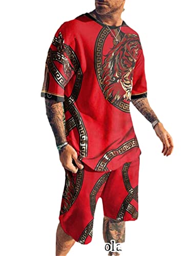 Survêtement d'été pour homme ensemble de 2 pièces short et t-shirt sport décontracté 4XL ts1093