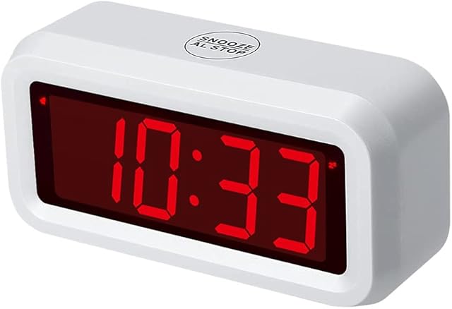 Timegyro Digital alarm clcok,Desk clock Battery Powered only,3 Levels Brightness Adjustable,12/24 Hour,Snooze,1.4" LED Large Display Beside Clocks for Bedroom, Livingroom or Travel