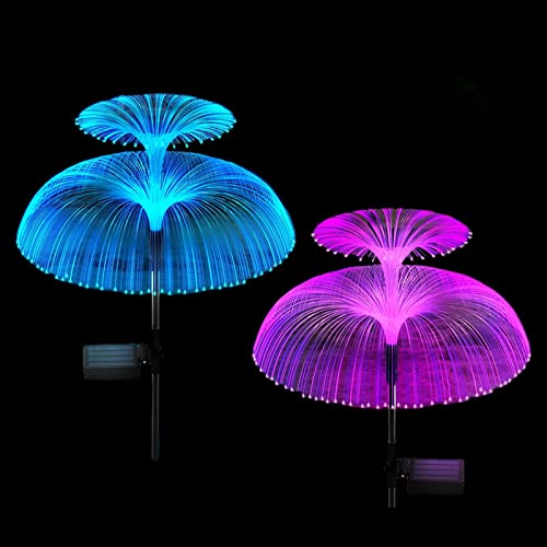 Cdiytool 2 Pack Solar Flower Garden Lights Outdoor,Jellyfish Garden Stake Yard Light Outside Waterproof, 7 Color Changing Decorative Landscape Lighting For Outdoor Path, Yard, Lawn, Patio (Style 1) #TOP10