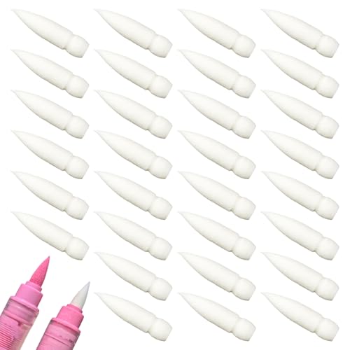 DUSEKI 30 PCS Pinches Remplacement de Pointe Douce pour Marqueurs Acryliques Points De Pointe Fin En Nylon Stylos À Pinceaux Rechargeables pour Dessin Art DIY et Écriture