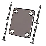 fender bass neck adjustment Farbe silber AFFECO Electric Guitar Bass Rectangle Joint Reinforcement Neck Plate (Silver)