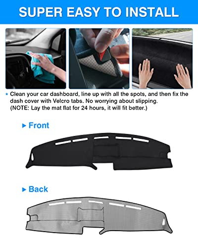 Image of Autorder Dashboard Cover Mat for 1992-1996 Ford F150 F250 F350 Accessories Dash Cover Flannel Dash Mat Sunshade Glare UV Rays Protector