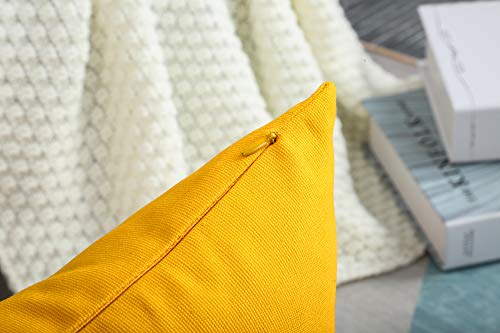 Tangdepot Handmade Decorative Solid 100% Cotton Canvas Throw Pillow Covers/Pillow Shams, (12"X18", Gold Yellow) #TOP3